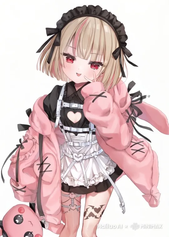 Static shot: A Live2D anime-style character with rich emotional expressions. Medium body movements include rhythmic breathing, noticeable head tilts, swaying arms and hands, minimal leg shifts, and a playful wink. Hair and clothing, such as ribbons or loose fabric, move more dynamically as if responding to a steady breeze. The animation emphasizes fluidity and moderate energy, making the character lively and engaging for in-game use. No effects, no camera motion. by Hailuo AI Video Generator
