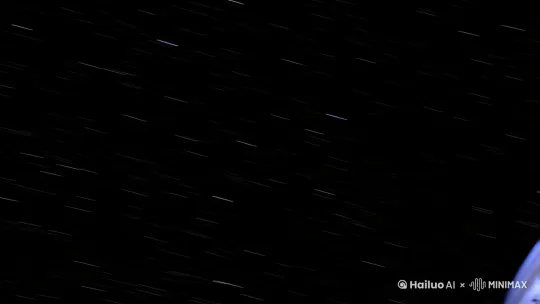 太阳系上方[右摇，下降]，画面中出现地球，地球特写变大 by Hailuo AI Video Generator