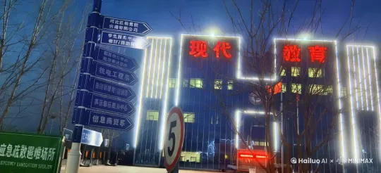一名美女中学生，身穿整洁的校服，轻盈地走进学校大门。微风轻拂，轻轻触动她的发梢， by Hailuo AI Video Generator
