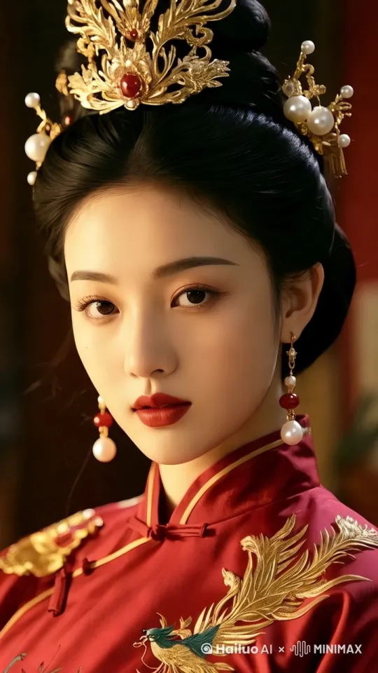 美女慢慢抬头。身子向右转动。 by Hailuo AI Video Generator