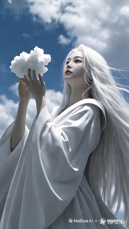 白发随风飞扬 by Hailuo AI Video Generator