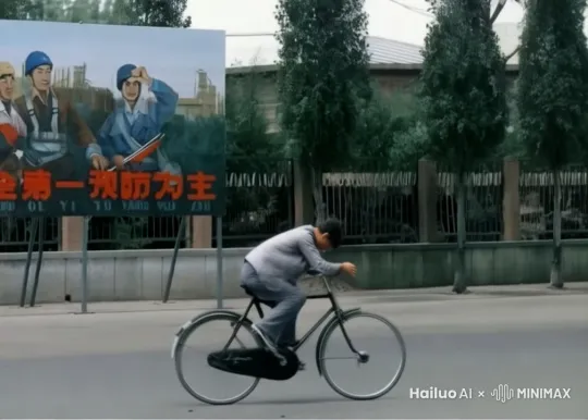后跟，特写镜头，特写蹬自行车。 by Hailuo AI Video Generator