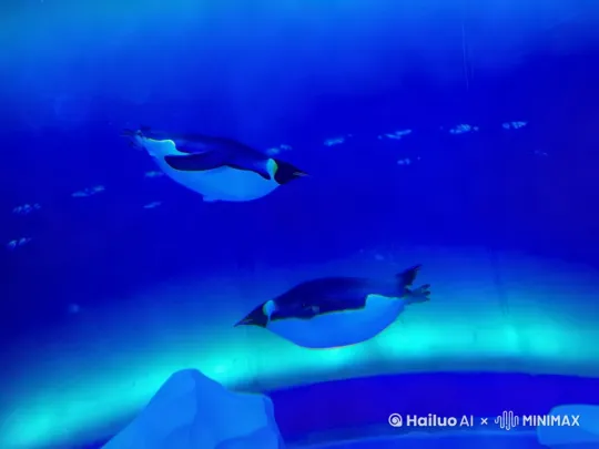 ##  🐧企鹅游泳能有多丝滑？这怕不是水下战斗机吧！##

**你以为企鹅只会摇摇摆摆？** 看它们在水下 **360°螺旋翻转**， **快如闪电**， **优雅丝滑**， **这哪是游泳，简直是花样滑冰！** 

**#企鹅 #海洋馆 #神奇动物 #治愈瞬间** by Hailuo AI Video Generator