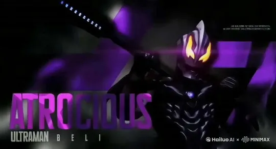 文字在发光扫描，人物拿着武器旋转 by Hailuo AI Video Generator