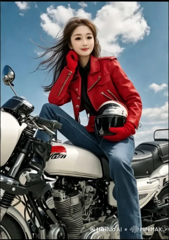 机车女孩，酷酷哒 by Hailuo AI Video Generator