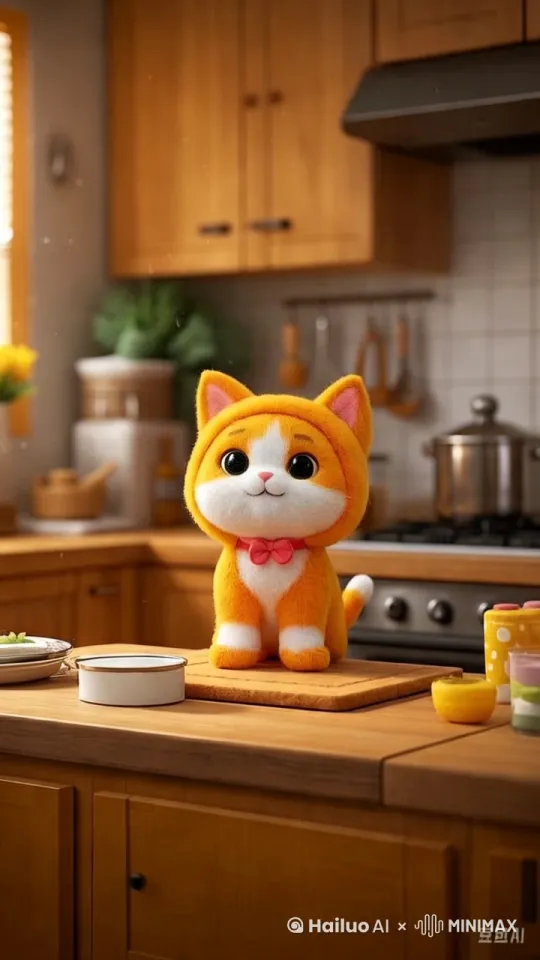 小猫做饭 by Hailuo AI Video Generator