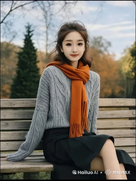 秋天的气氛，环绕运镜，落叶，秋风，美丽的女人 by Hailuo AI Video Generator