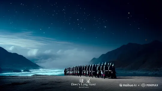 《破晓长歌》——仿阿梨粤《秒针》国风励志创作
歌词文本
主歌一
星沉山河墨未稠，铁衣踏碎五更漏
长风卷起千层浪，掌心茧印刻春秋
青铜鼎上铭九州，血汗铸成万仞楼
纵使寒霜封剑匣，匣中龙吟未曾休

副歌
破晓时，听巨浪裂空——
天地为炉炼峥嵘
火淬的脊梁，雨打的帆
青史不过掌中纹
破晓时，看孤鸿越峰——
云外自有通天程
愚公骨作路，精魂化星辰
沧海横流见鲲鹏

主歌二
残碑苔痕写未够，新篇需用热血勾
百折藤蔓终攀日，枯枝深处藏雷吼
莫道关山月如钩，心有烈焰可焚舟
且将困顿酿作酒，醉倒三山再从头

副歌
破晓时，听巨浪裂空——
天地为炉炼峥嵘
火淬的脊梁，雨打的帆
青史不过掌中纹
破晓时，看孤鸿越峰——
云外自有通天程
愚公骨作路，精魂化星辰
沧海横流见鲲鹏

桥段
（戏腔吟唱）
「千帆侧，万木倾
我立潮头唱大风
金石裂，乾坤荡
留得肝胆照雪峰」

尾声
烽烟散尽见青穹，江海回响少年诵
谁言蚍蜉难撼树？且看来日十万松
（编钟渐起，混入战马嘶鸣与惊涛声） by Hailuo AI Video Generator