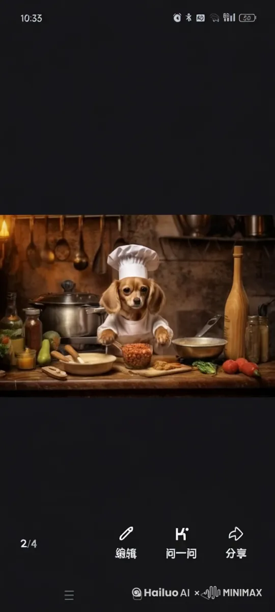 狗狗正在做饭 by Hailuo AI Video Generator