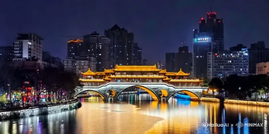 桥后出现奥特曼 by Hailuo AI Video Generator