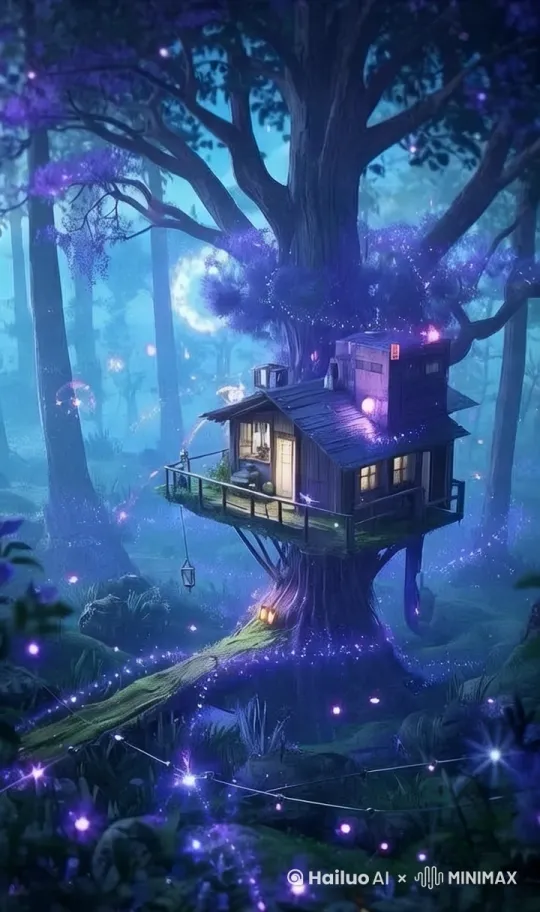 镜头推向中间的木屋 by Hailuo AI Video Generator