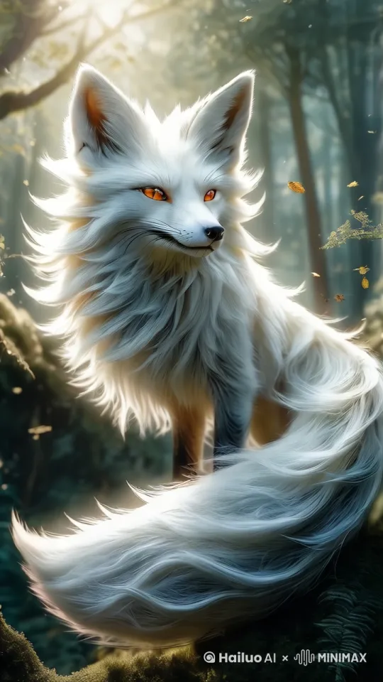 狐狸变身，化成人形，变成美女[拉远,变焦拉远] by Hailuo AI Video Generator