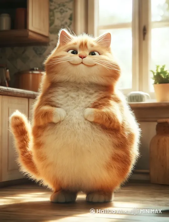 橘猫在跳舞，动作滑稽，[推出,上升,下摇] by Hailuo AI Video Generator