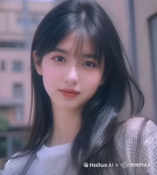 害羞的，低头缓缓露出微笑 by Hailuo AI Video Generator