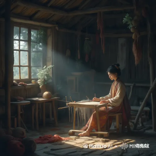 *(0:00-0:15)** 破旧的茅草屋,昏暗的灯光下,年幼的织女坐在织机前,认真学习织布。(画外音:她出生贫寒,却心怀梦想...)
* **(0:15-0:30)** 织女日夜练习织布,手指被磨破,也咬牙坚持。(特写:织女坚定的眼神,布满伤痕的双手)
* **(0:30-0:45)** 织女织出的布匹精美绝伦,在集市上大受欢迎,她靠自己的双手养活了自己和家人。(画面:织女自信地展示布匹,顾客争相购买)
* **(0:45-1:00)** 织女收留了其他贫困的女孩,教她们织布,带领她们一起自立自强。(画面:织女耐心教导女孩们织布,女孩们认真学习)
* **(1:00-1:30)** 织女和女孩们一起创办了织布作坊,生意越做越大,她们的生活也越来越好。(画面:织女和女孩们忙碌而快乐地工作,脸上洋溢着幸福的笑容)
* **(1:30-1:45)** 织女的事迹传遍四方,她成为了人们心中的榜样。(画面:人们纷纷前来拜访织女,向她学习织布技艺)
* **(1:45-2:00)** 织女不忘初心,她用自己的财富帮助更多贫困的人,回馈社会。(画面:织女为贫困人家送去粮食和衣物,人们感激涕零)
* **(2:00-2:30)** 织女年老色衰,但她依然精神矍铄,她将自己的织布技艺传授给下一代,希望她们也能自立自强,创造美好生活。(画面:织女慈祥地教导着年轻女孩们,女孩们认真聆听)
* **(2:30-3:00)** 镜头拉远,织女站在高处,俯瞰着繁荣的村庄,脸上露出欣慰的笑容。(画外音:她用双手编织梦想,用坚韧改变命运...)
**音乐:** 轻快昂扬的古风音乐,烘托气氛。
**字幕:**
* (0:00-0:15) 她出生贫寒,却心怀梦想...
* (1:30-1:45) 她用双手编织梦想,用坚韧改变命运...
* (2:30-3:00) 自立自强,创造美好生活...
**其他:**
* 可以加入一些细节描写,例如:织女为了学习织布,偷偷观察别人织布;织女为了改进织布技艺,反复试验等。
* 演员的表演要真实自然,将织女的坚韧、善良、乐观等品质展现出来。
**目标:** 通过展现织女自立自强的故事,激励观众勇敢追梦,创造美好生活。
**以下是一些可以深入人心的点:**
* **逆境中的坚韧:** 织女出身贫寒,但她没有向命运低头,而是凭借自己的努力改变命运,这体现了逆境中的坚韧精神。
* **女性的力量:** 织女不仅自己自立自强,还帮助其他女性,这展现了女性的力量和团结。
* **梦想的力量:** 织女心怀梦想,并为之努力奋斗,最终实现了梦想,这体现了梦想的力量。
* **回馈社会:** 织女成功后不忘回馈社会,帮助更多需要帮助的人,这体现了她的善良和责任感。 by Hailuo AI Video Generator