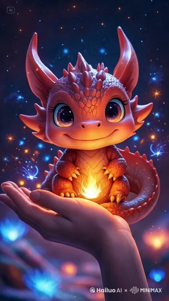 小火龙张嘴喷火，火球引燃屏幕，烧光黑屏 by Hailuo AI Video Generator