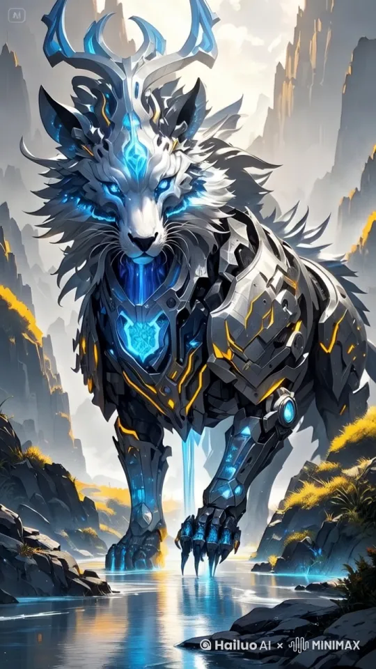 # 技术战斗指令（工程师用）
[量子墨染] [机械兽纹] [动态瞳孔矩阵]  
--ar 9:16 --chaos 75 --cyber_ink 3.2  
--anim_args "tail_motion=0.8; eye_focus=1.2"
-- 神兽特征编码器
神兽DNA = {
    瞳孔 = "斐波那契螺旋纹",  
    鳞片 = "纳米级镜面反射",  
    运动 = "双关节机械步态",  
    特效 = "能量脉动(频率0.8Hz)"
} by Hailuo AI Video Generator