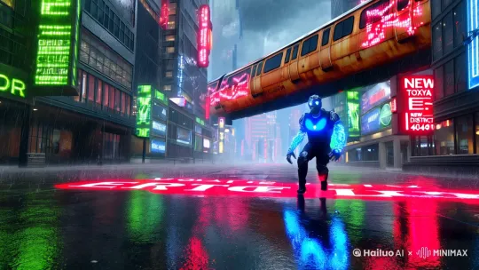 **场景基调**
阴雨滂沱的立体城市,全息广告在酸雨中扭曲成「ERROR」字样,生锈的空中轻轨从两人头顶轰隆掠过,霓虹灯牌在湿漉漉的柏油路上投下「新东京·404区」的猩红倒影。
**角色A「脉冲幽灵」**
- 机械义眼闪烁摩尔斯电码蓝光
- 左臂嵌着特斯拉线圈纹身的仿生手臂
- 招牌动作:后空翻时甩出电磁脉冲链鞭,击中建筑爆出像素化电弧
- 必杀技:双手拍地引发数据风暴,沿途霓虹灯管连环爆炸成EMP光带
**角色B「液银妖姬」**
- 液态金属身躯流动着赛博梵文
- 背部脊椎延伸出六根手术刀般锋利的螳螂刀
- 招牌动作:化形为水银巨蟒穿梭楼宇,突袭时凝结成钻石态突刺
- 必杀技:分裂成纳米蜂群,包裹对手后重组为电磁牢笼
**高燃镜头设计**
1. 慢镜头:雨滴悬停在脉冲链鞭形成的球形电磁场中,映出两人倒影瞬间交叠
2. 视角切换:螳螂刀劈开雨幕的刹那切第一人称视角,刀锋寒光占满屏幕
3. 环境互动:B的液态金属渗入街边贩卖机,将可乐罐变成霰弹枪子弹暴雨
4. 决胜瞬间:A扯断颈后数据线引发过载,机械义眼投射出全息城市地图作为诱饵陷阱
**特效关键词**
故障艺术/霓虹残影/液态金属的夸克重组特效/EMP冲击波的同心圆扩散/数据代码流皮肤/赛博义体过载时的电子血管爆裂
---
建议搭配电子合成器渐强音效与机械齿轮卡顿声作为动作节点音效,可利用红蓝双色光影切割画面增强对立感。需要具体分镜脚本或特效参考可随时补充! by Hailuo AI Video Generator