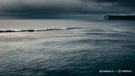 拍下雨时在大海里的伤感视频 by Hailuo AI Video Generator