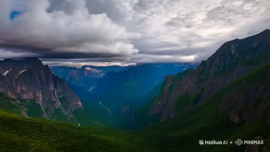 深山 风云变幻  壮观的天空 by Hailuo AI Video Generator