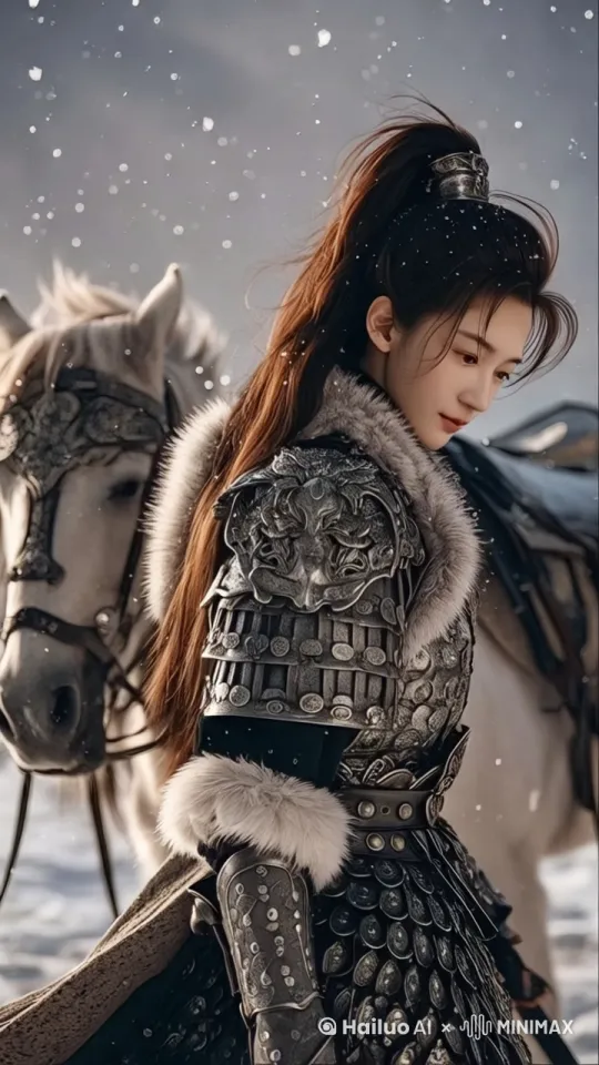 [右移,跟随]向前走，风雪， by Hailuo AI Video Generator