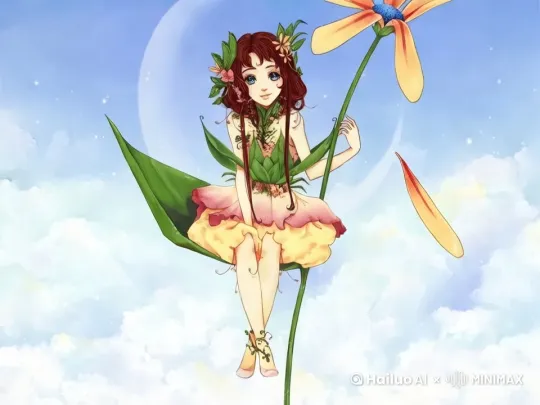 推进镜头，让图片更加生动，体现出女孩子天使的魅力 by Hailuo AI Video Generator