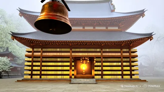 清晨卯时（05:00-07:00），佛寺晨钟初响，薄雾未散
千年古刹藏经阁，木质书架林立，经卷泛黄
春末微凉，窗外细雨飘丝，檐角铜铃轻晃

小沙弥：圆脸稚气，剃度后青茬初生，身着灰色粗布僧袍
盘腿端坐蒲团，膝上摊开《金刚经》线装本，食指逐字点读
布鞋沾泥，袖口磨白，腕间缠一串小叶紫檀佛珠
 

书卷互动
翻页时指尖轻颤，经书纸张脆响
读到晦涩处皱眉咬唇，忽而恍然微笑，抓笔在草纸涂写注音
窗缝透入的风掀起经幡，书页间夹的银杏书签飘落

镜头推移：从全景古寺俯拍→经阁雕花门框→书案特写（砚台余墨未干）

主光源：佛龛长明灯暖黄光晕
辅助光：晨曦透过格栅窗，在地面投射「卍」字光影
 

象征物植入
案头陈设：青瓷香炉升起篆烟，香灰积成塔状
背景音效：
远处隐约传来比丘诵经声（《心经》梵呗调）
檐下雨滴坠入铜缸的叮咚声
意外瞬间：一只寺猫跃上书架，碰落竹简，小沙弥惊慌合十念佛
 


主色调：靛青（僧袍）+ 檀棕（木构）+ 月白（雾气）

慢速横移展现经阁浩瀚藏书
突然加速聚焦书页上颤抖的毛笔尖
隐喻镜头：经书文字幻化为金色符文，绕梁三匝后消散 by Hailuo AI Video Generator