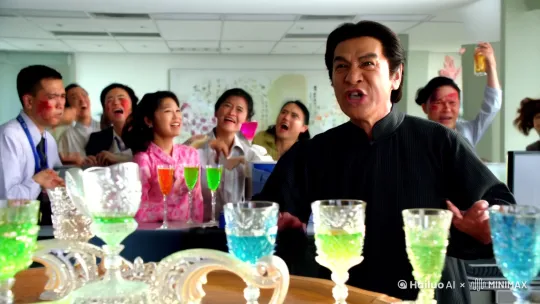 《将进酒:李白教你在内卷时代狂醉人生》【文案】古风酒盏与现代酒杯碰撞,当代打工人摸鱼划水,李白却说:人生得意须尽欢!将进酒,杯莫停,喝的不是酒,是敢把月亮按进酒杯的狂!(快节奏剪辑:加班族摔键盘/李白挥毫泼墨)千金散尽还复来?错!是敢在周五下班后,把甲方需求扔进碎纸机!(画面定格:青年举杯大笑,字幕弹出)“天生我材必有用”的真正解法——用PPT做诗,用代码写赋,在元宇宙的霓虹里,做自己的谪仙人。(高潮部分:混剪李白醉吟与现代青年狂欢)莫愁前路无知己,你的酒局里,永远有李白举着手机等你开直播!(结尾:酒杯倾倒,金色诗句流淌成二维码)点赞收藏,一起干了这杯人生酒!(配音:沙哑嗓音念白)“毕竟,醉过才懂——清醒,不过是另一种宿醉。” by Hailuo AI Video Generator