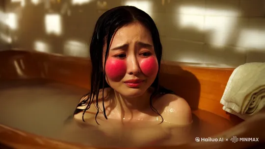 宁姚 在洗澡的时候不小心被我看到 两个蜜桃后 害羞的表情 by Hailuo AI Video Generator