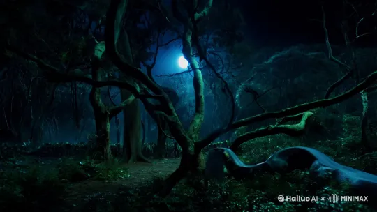 在这样一个充满神秘和紧张气氛的夜晚，大蟒蛇与僵尸的战斗听起来像是一个充满想象力的故事情节。让我们展开想象的翅膀，编织一个奇幻的故事。

在一个古老的森林深处，夜色如墨，狂风呼啸，树木在风中摇曳发出沙沙声。在这样的夜晚，一条巨大的蟒蛇正悄然滑行在森林的阴影中，它的鳞片在月光下闪着微弱的光芒。它是一条智慧且强大的蟒蛇，守护着这片古老的森林。

突然，森林中弥漫起一股令人不寒而栗的气息，一群僵尸从地下爬出，它们的步伐僵硬，眼中闪烁着邪恶的光芒。这些僵尸是由黑暗魔法复活的尸体，它们没有生命，却有着破坏一切的欲望。

蟒蛇感受到了危险，它迅速盘绕在一棵大树上，准备迎接即将到来的战斗。僵尸们缓慢而坚定地向蟒蛇逼近，它们的数量众多，但动作笨拙。蟒蛇灵活地利用森林的地形，用身体的强大力量和敏捷的身手，逐一击退僵尸的攻击。

战斗持续了整个夜晚，直到第一缕晨光透过树梢。在蟒蛇的智慧和勇敢下，僵尸们一个接一个地被击退，最终消失在了森林的深处。森林再次恢复了平静，只有蟒蛇在微风中轻轻摇曳的尾巴，证明了昨夜的战斗并非幻觉。

这个故事虽然充满了奇幻色彩，但它提醒我们，无论面对多么艰难的挑战，勇气和智慧总能帮助我们克服困难。而且，它也体现了自然界中生物为了生存而进行的斗争，以及自然界中力量与智慧的平衡。 by Hailuo AI Video Generator