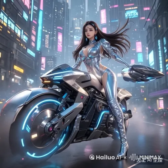 发动机车，镜头从右向左旋转，动作细腻 by Hailuo AI Video Generator