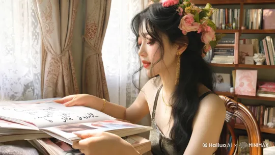 女主衣柜里塞满闺蜜送的搭配手册，每页写着“偷不走你的灵魂，但想陪你一起闪耀”） by Hailuo AI Video Generator
