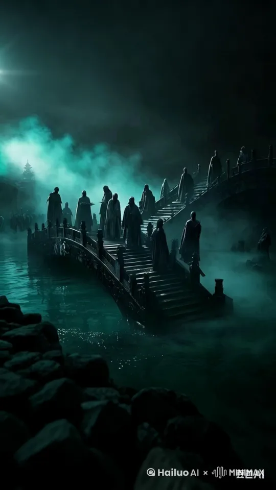 人物互动，大雾随风飘动，水流动，电影质感 by Hailuo AI Video Generator