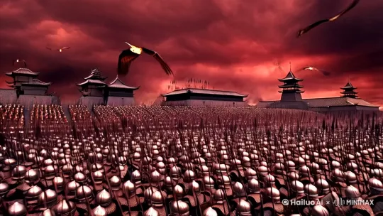 以下是为"古代攻城"大场景设计的文生视频指令模板，您可根据需求调整细节：

---

### **场景主题** 
史诗级古代攻城战 - 东方/西方风格可选

---

### **核心元素分解**
**1. 环境设定**
- 时间：血红色黄昏/暴雨夜/沙尘蔽日的正午
- 城墙：30米高巨石城墙带箭塔，城门包铁嵌青铜兽首
- 护城河：漂浮攻城梯残骸与燃烧的浮油
- 天空：盘旋的秃鹫群/被火箭点燃的纸鸢

**2. 攻守双方**
- 攻城方： 
  - 万人方阵（盾兵/弓箭手/重骑兵）
  - 巨型器械：楼车（带可升降铁桥）、投石机（燃烧弹）、攻城锤（刻咒文）
  - 特殊兵种：披甲战象/火药爆破队/萨满祭司团
- 守城方：
  - 城墙防御：滚油倾倒口、床弩阵列、符咒防御结界
  - 后备队：重甲枪兵/道士团（召唤雷电）/火鸢放飞队

**3. 焦点战场**
- 主城门：攻城锤与落闸的角力，飞溅的铁锈与火星
- 东侧城墙：楼车铁桥与城墙的惨烈接舷战
- 空中战场：双方释放的火焰机关鸟在云层间缠斗

---

### **镜头设计**
**运镜序列**（建议时长30秒）
1. **宏观俯视**：从云层俯冲直下，掠过攻方万人军阵，最终定格在城墙全景（突出规模对比）
2. **攻城锤特写**：低角度跟拍牛头攻城锤撞击城门，慢镜头展现木屑飞溅与守军被震落画面
3. **楼车对战**：第一视角从楼车内部冲出，与守城枪兵短兵相接，背景是燃烧的投石轨迹
4. **法术对决**：守城道士结印引发雷暴 vs 攻方萨满的地裂术，能量对冲产生球形闪电
5. **悲情升格**：在攻城塔倒塌瞬间，定格某士兵被长矛贯穿却仍在吹响号角的瞬间

---

### **特效关键词**
- 动态天气：随战况变化的诡谲天象（火箭如流星划破阴云）
- 材质细节：铠甲反光中的火焰倒影/城墙石缝渗出的血迹
- 特殊效果：慢动作飞箭轨迹/血雾粒子/真实破碎的器械残片

---

### **氛围强化建议**
- 音效设计：金属撞击声混入战鼓低频/城墙裂缝蔓延的吱嘎声
- 色彩基调：橙红（火焰）x 铁灰（兵器）x 脏金色（符文光芒）
- 意外元素：突然从地底钻出的攻城地道奇兵/被战火惊飞的千年古树群鸦

---

### **技术参数选项**
```
画幅比例   : 21:9 (电影宽荧幕)  
帧率模式   : 48fps 混合升格镜头  
细节层级   : 4K级城墙砖纹/飘带物理模拟  
```

可根据具体需求调整东方（水墨战旗/机关术）或西方（骑士纹章/炼金术）风格元素。需要增加具体文化符号或调整战斗规模请随时告知。 by Hailuo AI Video Generator