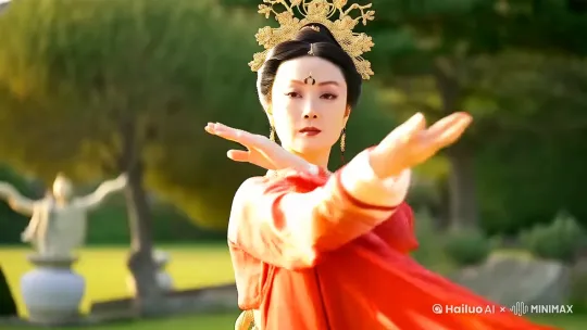 参考《观音拳》的武术化动作与《观音手》的细腻手势，结合飘逸纱质服饰增强视觉效果 by Hailuo AI Video Generator