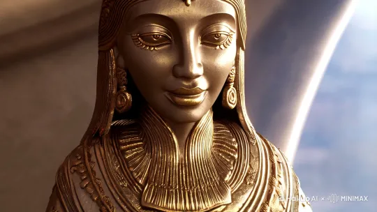 一个古代美女，动画3d面部，婀娜多姿[变焦推进,上摇] by Hailuo AI Video Generator