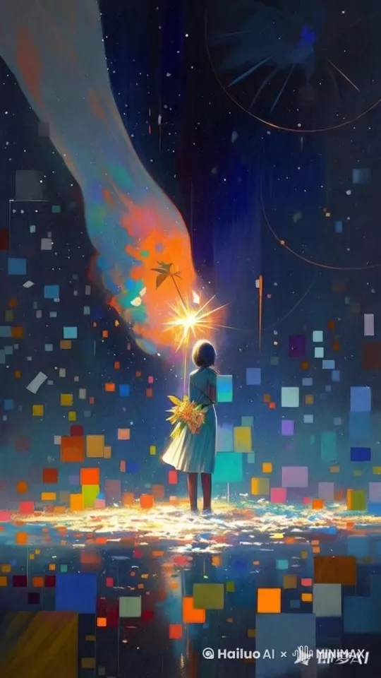 粒子发光，飘落，唯美 by Hailuo AI Video Generator