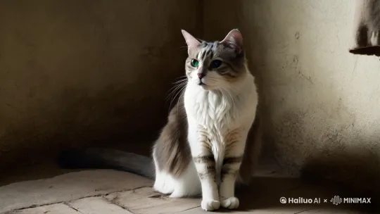 在角落里，静默的猫儿，如同生活的哲学。它深邃的眼眸里藏着星辰大海，仿佛诉说着一个世界的秘密。愿我们都能像这小猫一样，静静地享受生活，感悟生命的美好。 by Hailuo AI Video Generator
