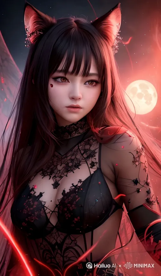 [左移,右摇,跟随]模特转过脸望向你，做出一个挑衅的表情。 by Hailuo AI Video Generator