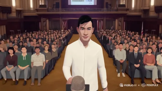 演讲中 by Hailuo AI Video Generator