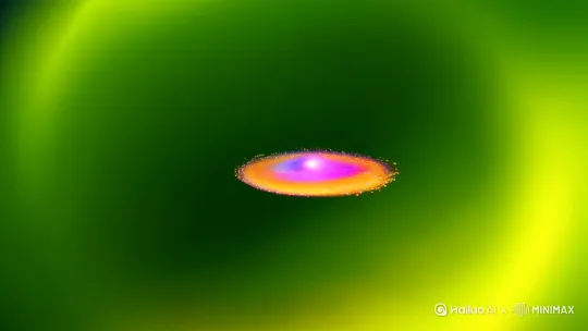 绿色背景   一团闪烁的星云在旋转变幻 by Hailuo AI Video Generator