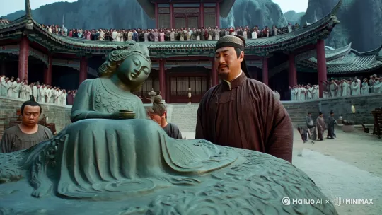 [左移,推进,右摇]在很久很久以前的商朝，有一位贤德的王后，她深受百姓爱戴，国王对她也敬重有加。王后为国家和百姓日夜操劳，不幸的是，她突然身染重病，尽管宫廷御医们竭尽全力，却依然无法挽回她的生命。王后的离世让国王悲痛万分，整个国家也沉浸在哀伤之中。​
[推出,上升,下摇]国王决定铸造一件前所未有的重器，来纪念王后，祈求她在另一个世界能够幸福安康。于是，他召集了国内最顶尖的工匠们，下达了这个艰巨的任务。工匠们深知这项任务责任重大，他们日夜商讨，精心设计。为了铸造出完美的器物，他们四处寻找最好的青铜原料，翻山越岭，不辞辛劳。​
终于，在无数次的尝试和努力下，铸造工作开始了。巨大的熔炉熊熊燃烧，滚烫的铜水被倒入精心制作的模具中。工匠们紧张地注视着每一个环节，汗水湿透了他们的衣衫。经过漫长而艰苦的过程，一个雄伟壮观的大鼎诞生了。这个鼎造型独特，上面雕刻着精美的图案，每一处细节都展现着工匠们的高超技艺。鼎身刻着 “司母戊” 三个字，这是国王对王后深深的思念与敬意。​
司母戊鼎铸成后，被放置在庄严的祭祀场所，每逢重大节日，国王都会带领着臣民们举行盛大的祭祀仪式，向王后祈福，祈求国家风调雨顺、国泰民安。时光流转，商朝渐渐衰落，经历了无数的战乱和变迁。司母戊鼎也在历史的长河中历经波折，它被掩埋在地下，沉睡了数千年。 by Hailuo AI Video Generator