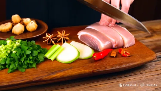红烧肉是一道经典的中式菜肴,以下是一种常见的做法:
食材准备
- 五花肉500克
- 冰糖20克
- 姜片、葱段、八角2个、桂皮1小块、香叶2片、干辣椒3个
- 料酒20毫升、生抽20毫升、老抽10毫升、盐和鸡精适量
- 食用油适量
做法步骤
1. 将五花肉洗净,切成2-3厘米见方的小块。冷水下锅,加入少许姜片、葱段和料酒,水开后煮3-5分钟,撇去浮沫,捞出沥干水分。
2. 锅中放少许食用油,加入冰糖,小火炒至冰糖融化,变成焦糖色,冒小泡泡时,放入焯好水的五花肉块,翻炒均匀,让每块肉都裹上糖色。
3. 加入姜片、葱段、八角、桂皮、香叶、干辣椒炒出香味,再加入生抽、老抽继续翻炒,使五花肉均匀上色。
4. 加入没过五花肉块的热水,大火烧开后转小火,盖上锅盖,炖煮40-50分钟,期间适时翻动,防止粘锅。
5. 待五花肉炖煮至软烂,汤汁变得浓稠时,根据个人口味加入适量盐和鸡精调味,然后开大火收汁,让汤汁包裹在每块肉上,即可出锅。
烹饪技巧
- 炒糖色时要用小火,避免糖色炒糊发苦。
- 炖煮时用热水,可防止肉遇冷水收缩,影响口感。
- 收汁时要密切关注,喜欢汤汁多一些的可以少收一会儿,喜欢浓稠口感的可以多收一会儿,但注意不要收干,留一些汤汁拌饭也非常美味。 by Hailuo AI Video Generator