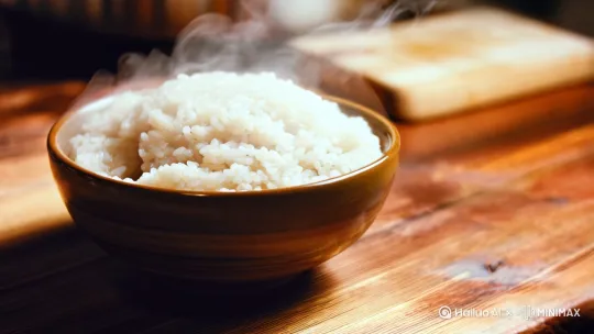 请帮我升成一个蒸米饭的视频[左移,推进,右摇] by Hailuo AI Video Generator