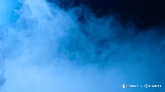 在一片缥缈的蓝色光晕中，古老的中国传统文化技艺重新苏醒。纱帘般的浮雾在空中缓缓流动，将现实与虚幻模糊为一体。一位修行者的身影从纱帘中若隐若现，手中的剪刀在光影中划出优美的弧线，每一次剪下的姿势都仿佛在描绘天地之间的轮回。

随着雾气逐渐散去，传统技艺与现代艺术开始交织。一位年轻的设计师站在精美的布针绣作品前，将其转化为一件充满未来感的服装设计。另一个场景中，一位舞者正在进行改编版的舞龙舞狮表演，传统的动作与现代的流行元素完美融合，仿佛在空中书写一段跨越时空的对话。

镜头缓慢推移，从高处俯瞰全景，展现了一个充满诗意的世界：剪纸作品如同飘浮的蓬朵，在虚拟与现实之间游走；布针绣的手势在时间中被赋予永恒；舞龙舞狮的身影穿越千年，直抵观众的心灵深处。画面渐渐加速，全新的视觉语言开始生长：流动的纱帘中出现水墨画的韵致，一幅幅传统民俗图案在数字化时光中被重新诠释。

最终，一个充满灵感的结尾镜头将所有元素汇聚：月光下，一群艺术家围坐在圆桌旁，手持作品交流创作心得，他们的眼神闪烁，仿佛看到了千年前那些技艺创造者的智慧与热爱。全场笼罩在一种超然、诗意的氛围之中，观众仿佛穿越了时空，既能感受到传统文化的古老魅力，又能体验到现代艺术的创新力量。 by Hailuo AI Video Generator