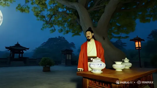 古诗词里的AI中秋~视频由AI生产
苏轼+李白+白居易+李商隐 编剧~
海螺视频AI导演+摄影~
看AI如何欣赏古人对中秋的思念~
大家还要生成什么视频，评论区告诉我~
 #中秋 #ai #古诗词 by Hailuo AI Video Generator