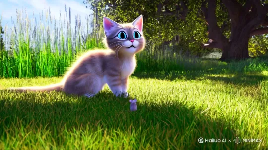 一只小猫咪在抓老鼠 by Hailuo AI Video Generator