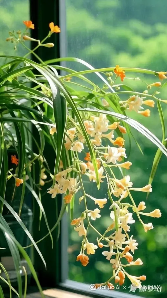 [固定镜头]兰花随风摇曳 by Hailuo AI Video Generator