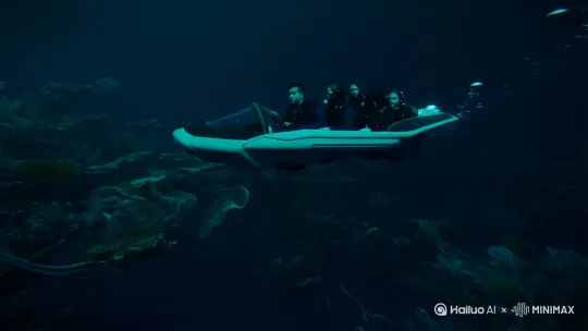 一支深海探险队奉命调查一座神秘的海底实验室。当他们潜入深海时，发现实验室已被不明生物占领。队员们必须在氧气耗尽前，与这些生物战斗并找到逃离的路线。然而，实验室的自毁程序已经启动，时间所剩无几 by Hailuo AI Video Generator