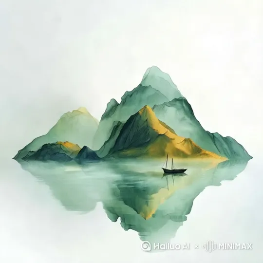 镜头缓慢推进，船航行，水面雾气流动 by Hailuo AI Video Generator